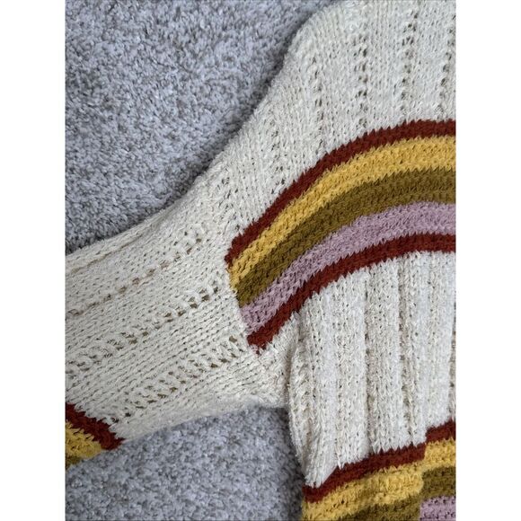 Madewell Women's Stripped‎ Open Front Knit Cardigan Sweater Size XS Chunky Retro - Picture 2 of 11